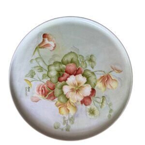 Handcrafted Ceramic Plate Floral Vanity Tray Plate Catchall Wall Decor OOAK